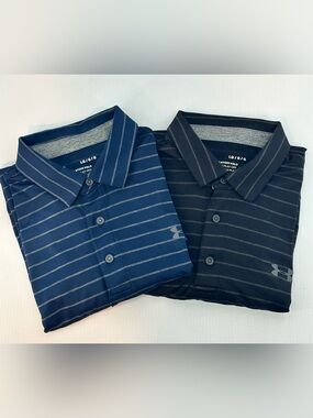 Under Armour The Playoff Polo Men’s Size Large Lot of 2 striped